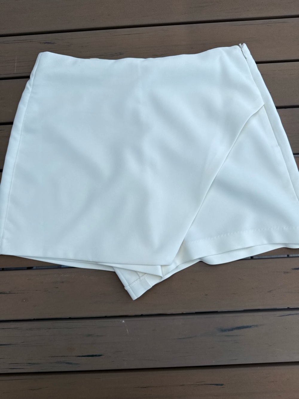 Clean White Wrap-Front Skort Shorts
